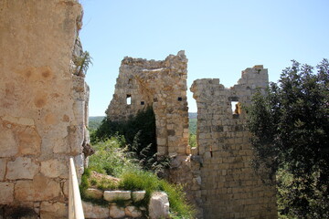 02/12/2024 Haifa Israel. Yehiam is the ruins of a Crusader and Ottoman-era fortress in western...