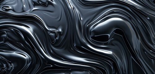 Each obsidian ripple strokes fluid elegance on the wall, 
