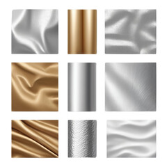 gold fabric silver foil paper on Isolated transparent background png. generated with AI