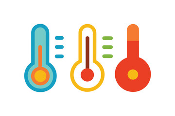 Temperature symbol set. Temperature icons vector set . Thermometer icons isolated