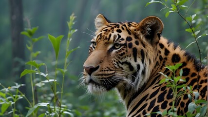 close up portrait of a tiger
