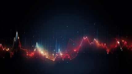  A close-up of a trading graph with sharp spikes and dips, reminiscent of a heartbeat monitor, symbolizing rapid market movements. - obrazy, fototapety, plakaty