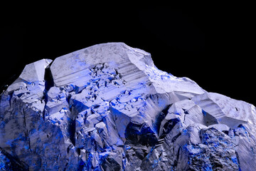 azurite crystal photography isolated on black blackground. From Milpillas Mine, Municipio de...