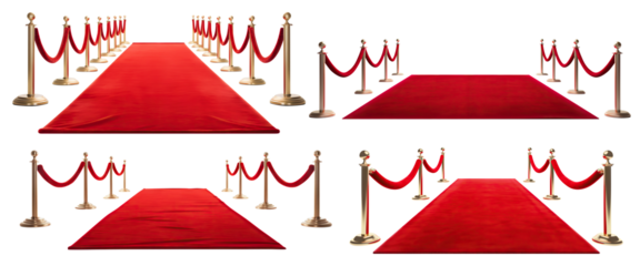 Set of red carpets, cut out
