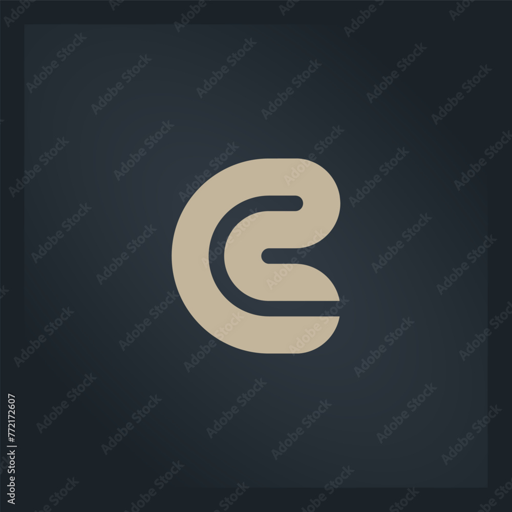 Poster c2 - logo or icon. logotype with letter c and number 2. vector design element.