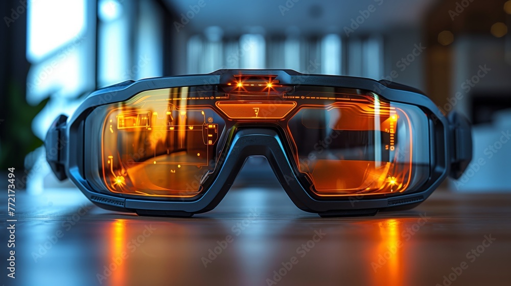 Wall mural goggles resting on table