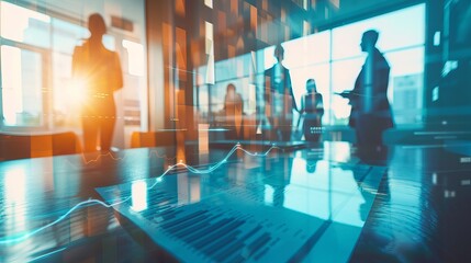 Business Professionals Brainstorming Strategy in Modern Office, Using Digital Pen on Screen