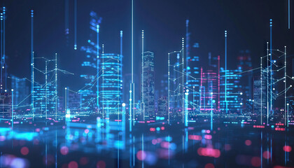 Next-Generation Connectivity: Highlight the transformative impact of 5G networks on digital connectivity, featuring an image illustrating the rapid data transmission and network reliability in a conne