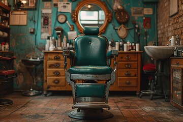 Professional Barber Shop A barber providing grooming services in a classic and stylish barber shop - obrazy, fototapety, plakaty