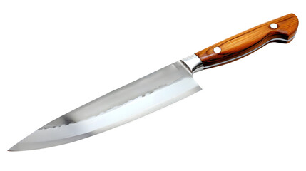 A transparent knife png file with a wooden handle and a silver blade