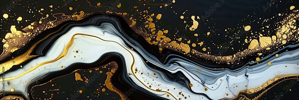 Poster marble marvels: the artistic fusion of ink and water in creating unique abstract patterns