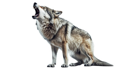 A fierce wolf displaying dominance with jaws wide open in a powerful roar