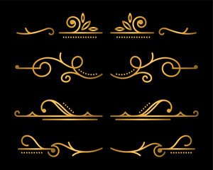 calligraphic ornamental element collection