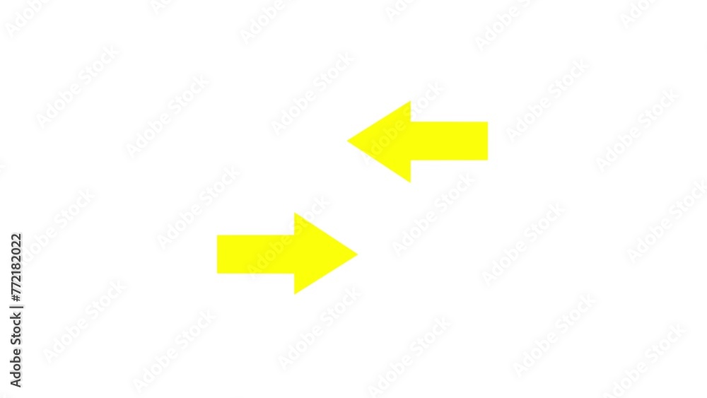 Poster direction arrow animation. 4k silhouette arrows animation on the white background. seamless loop.