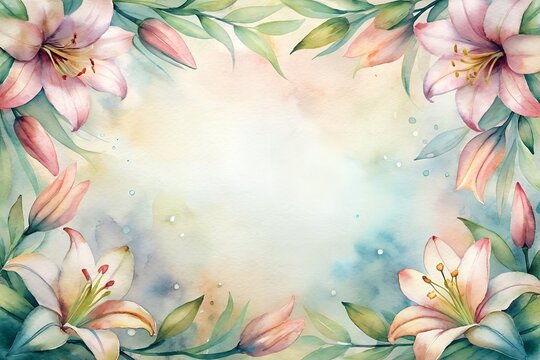 watercolor floral  frame