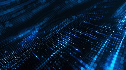 a diagonal matrix background in blue colors on pure black background