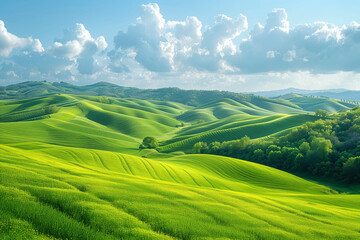 Obraz premium Gently Rolling Hills Offering a Feast for the Eyes and Soul