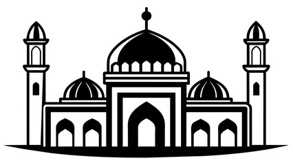 Exquisite Hand-Drawn Mosque Illustration Vector Art for Captivating Designs