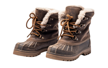 A pair of boots lined with fluffy fur for added warmth and comfort