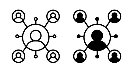 Social Network and Community Connection Icon Set. Global Networking and Connection Symbols.