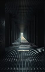 abstract perspective background, dark light, 3d render