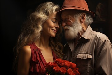 Unconditional Love: Emotional Image of a Young Woman and Elderly Man Sharing Loving Embrace