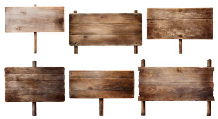 Set of wooden signs, cut out