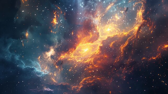 Illustrate the mesmerizing beauty of stars in a cosmic symphony