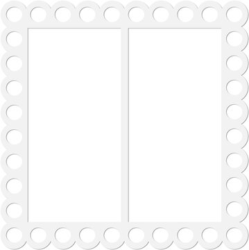 isolated white ornamental frame on transparent background