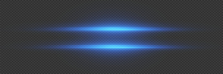 
Pack of blue horizontal highlights. Laser light lines effect. On a transparent background.