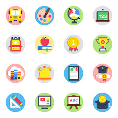 Set of Learning Flat Icons


