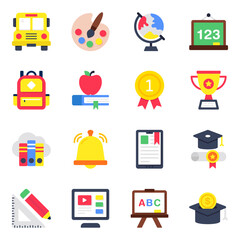Set of Learning Flat Icons

