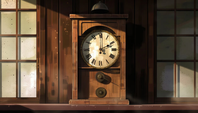 The old clock on the mantelpiece ticked away the seconds, marking the passage of time. japan 