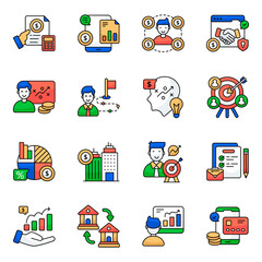 Set of Business Flat Icons 

