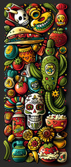 holiday vertical banner traditional mexican symbol