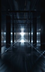 abstract perspective background, dark light, 3d render