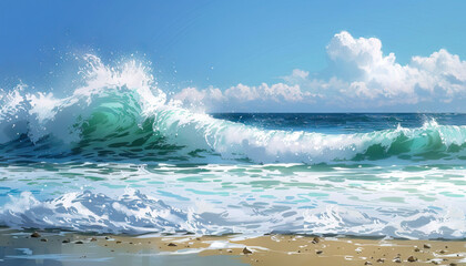 Obraz premium The distant sound of waves crashing against the shore was a soothing melody.