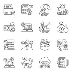 Set of Finance Linear Icons 

