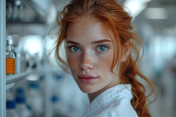A medical researcher working in a laboratory equipped with cutting-edge technology