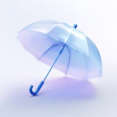 Glossy stylized glass icon of umbrella, rain, protection