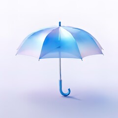 Glossy stylized glass icon of umbrella, rain, protection