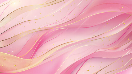 abstract pink and gold background with waves