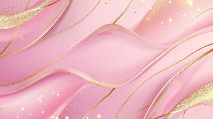 abstract pink and gold background with waves