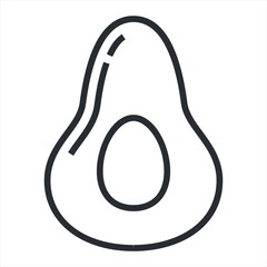 Vector avocado icon isolated on white background. Simple modern flat illustration.