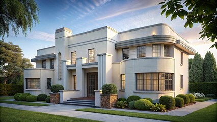Art Deco style architecture of a residential house