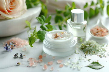 Obraz na płótnie Canvas Female skin care cream product design