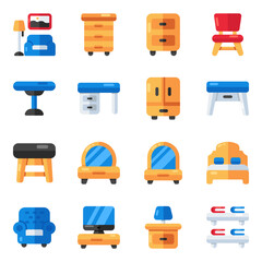 Set of Interior Flat Icons

