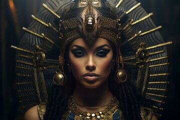 Mysterious Queen of Egypt. Fashion hair beauty. Generate AI