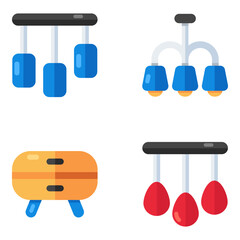 Set of Furniture and Furnishing Flat Icons

