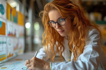 An epidemiologist analyzing data charts and graphs to identify disease outbreaks and trends